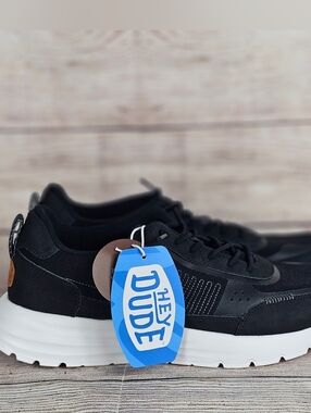 Hey Dude Sirocco Alta Men’s Essentials Shoes Black White NWOB